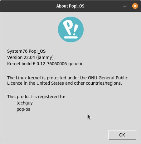 Linver running on Pop!_OS