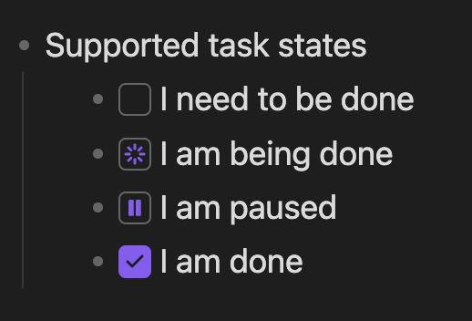 Supported task states