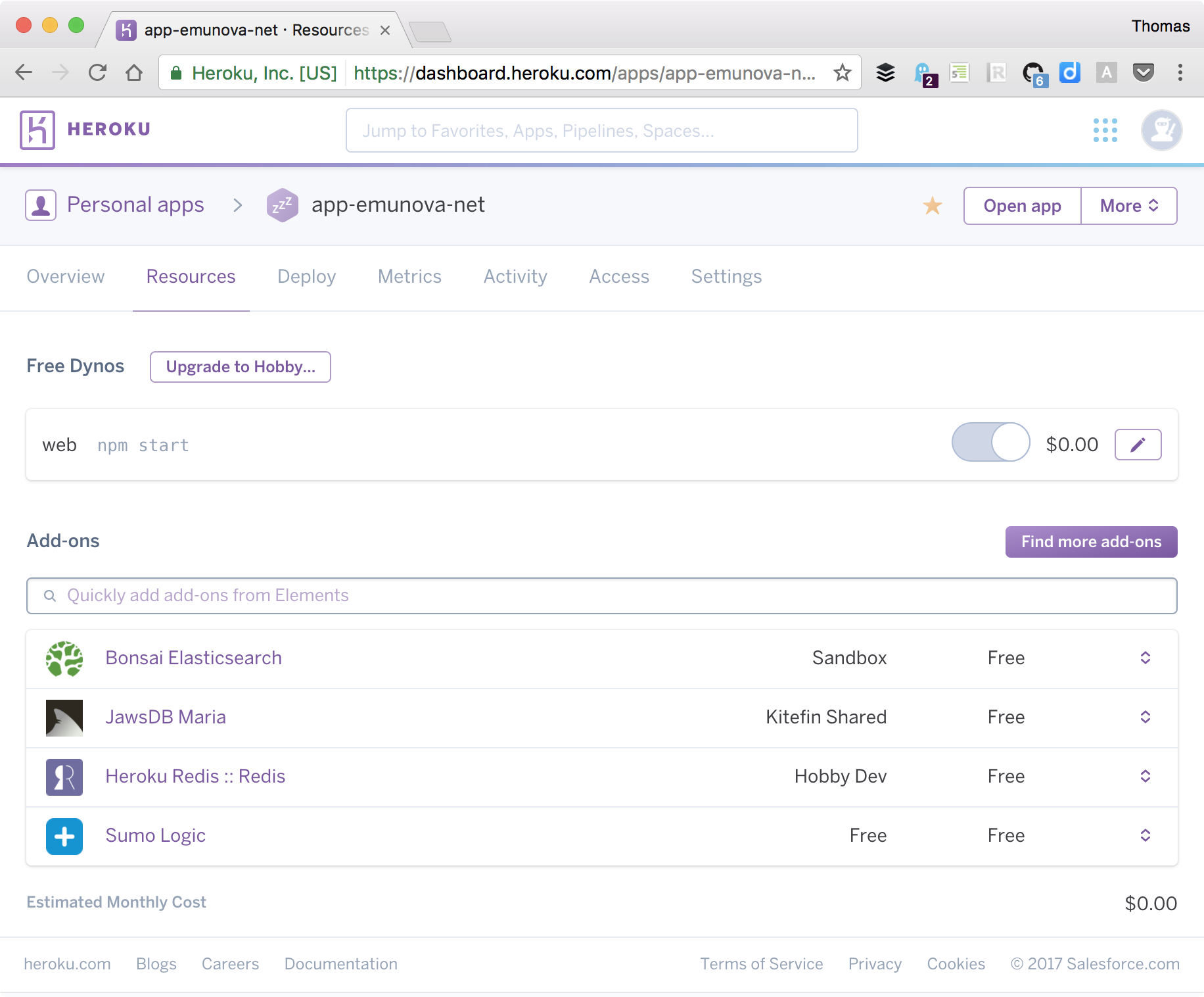 heroku addons