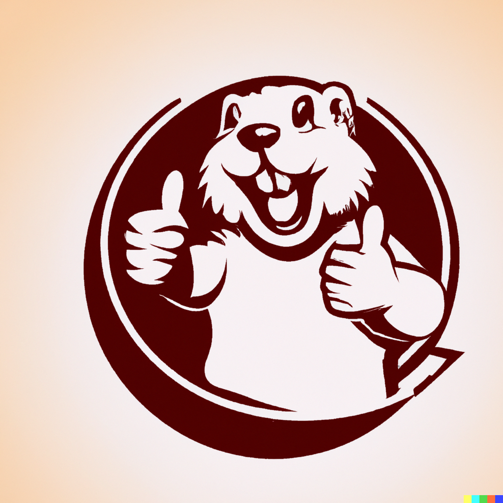 a logo of gopher with thumb up without any text