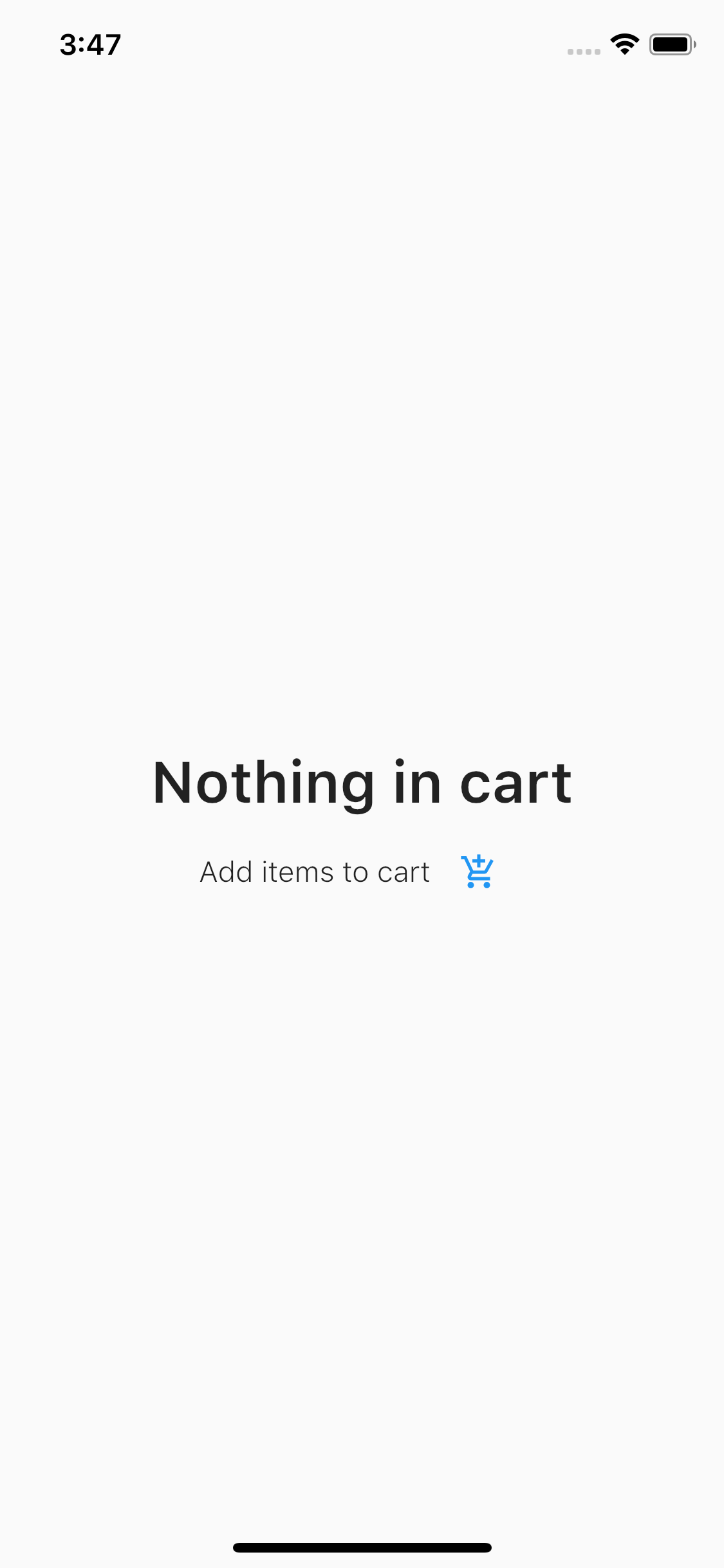 Empty Cart Screen