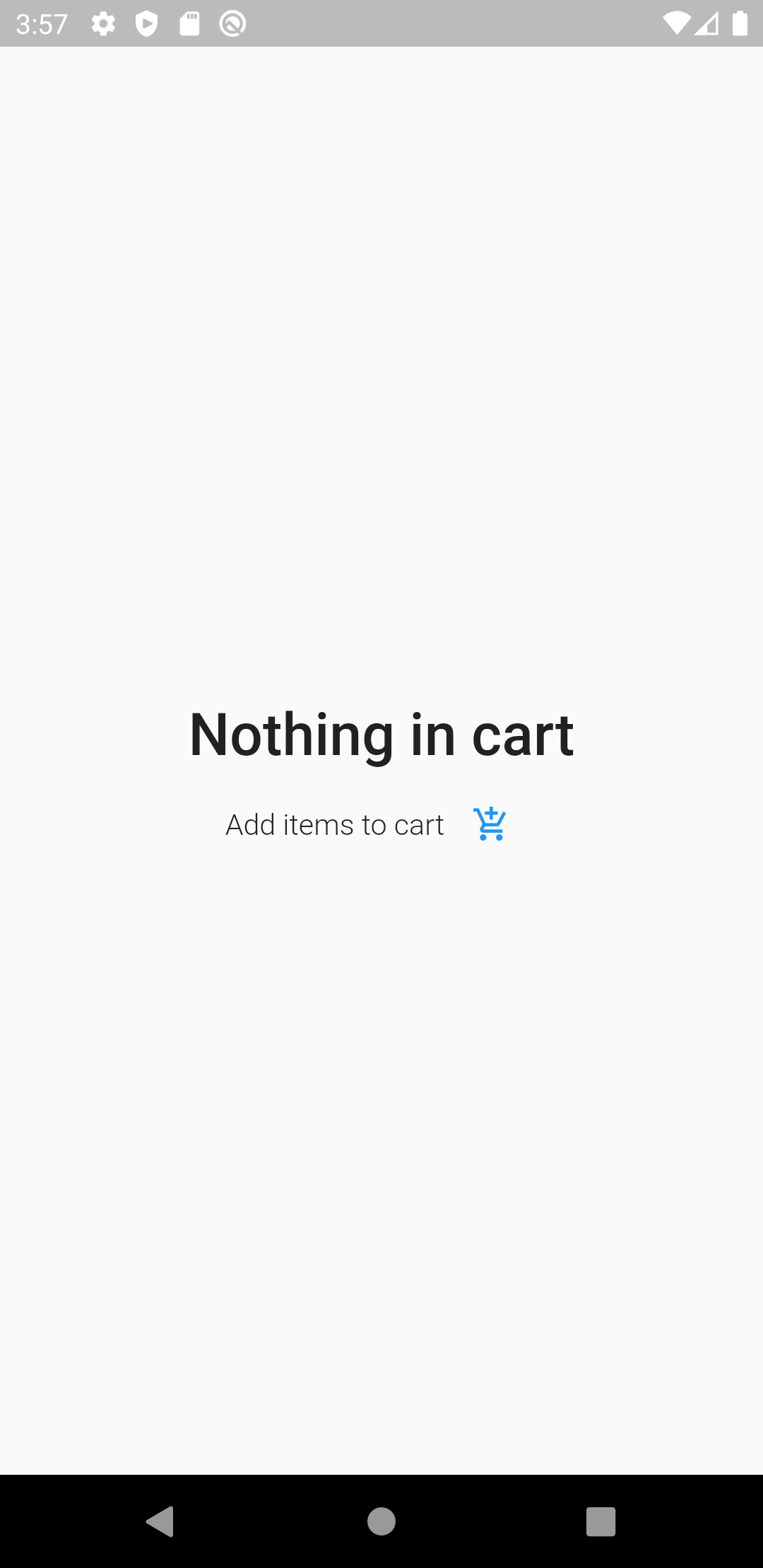 Empty Cart Screen