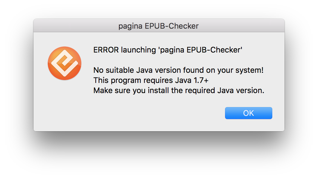 Error Dialog No Java Found