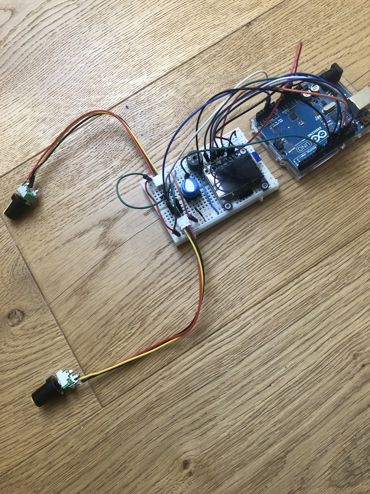 Pong OLED on a breadboard