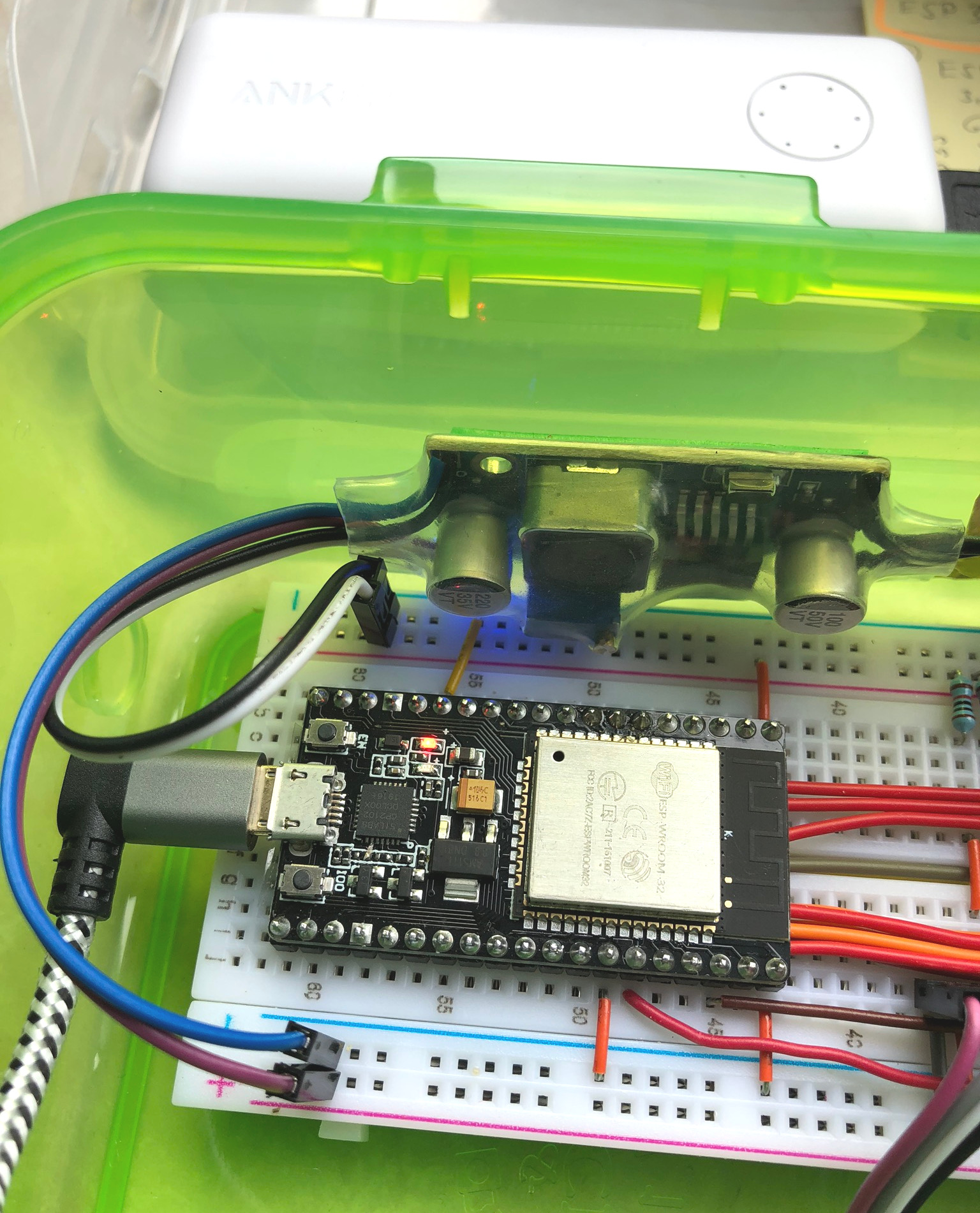 External power supply via adjustable DC-DC step-down converter