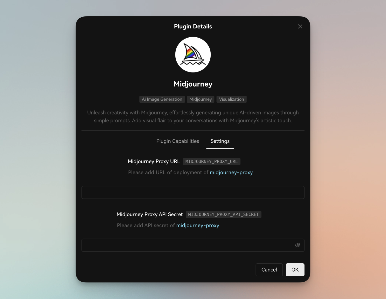 Midjourney Plugin Settings