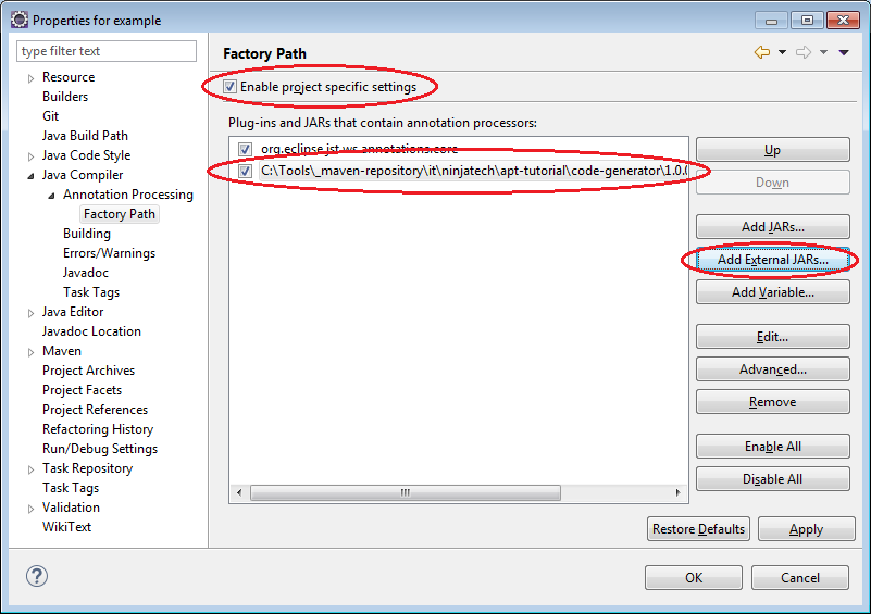 Factory Path Settings Pane