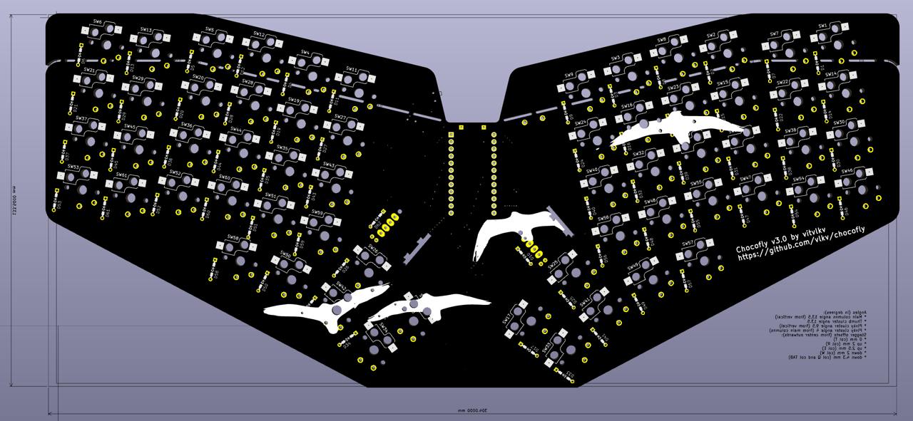 The Chocofly keyboard v3 PCB