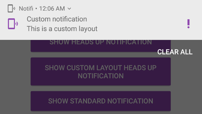 Custom Views Notification