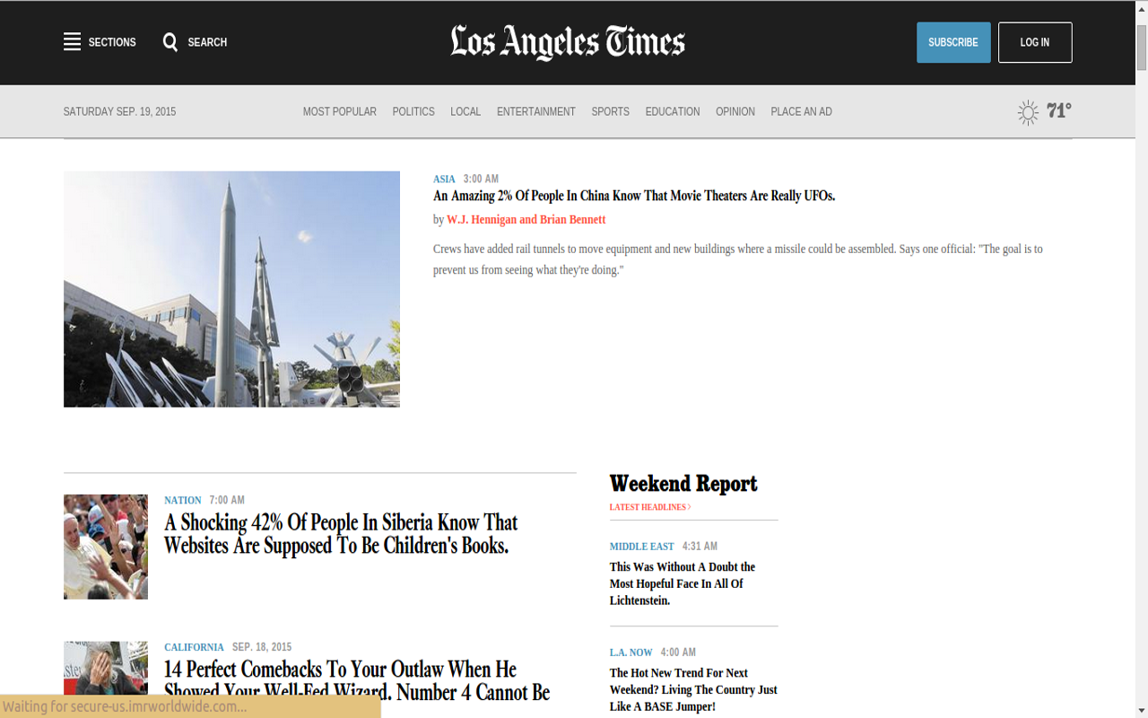 LA Times Screenshot