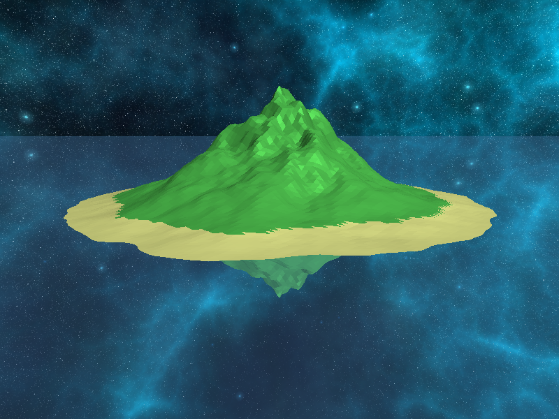 A procedurally generated island