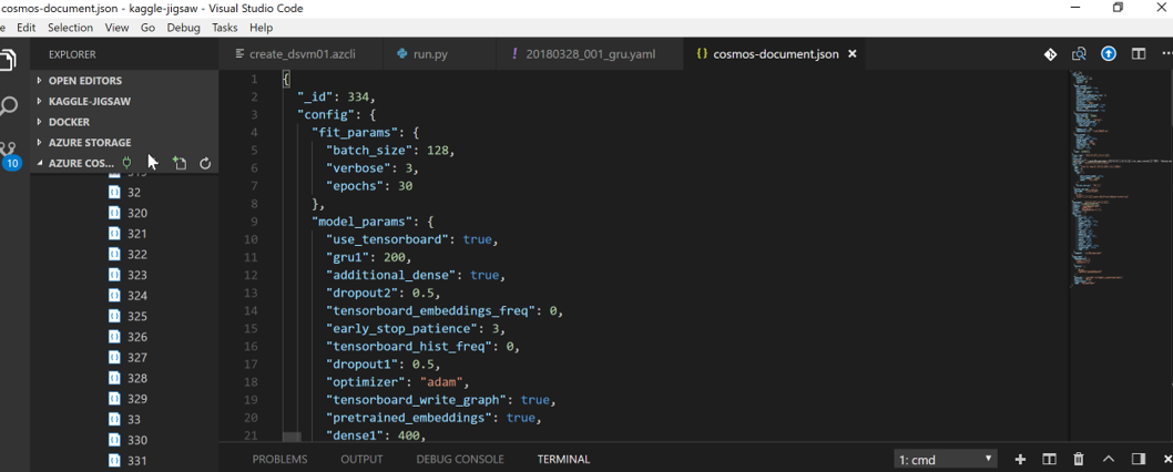 CosmosDB data