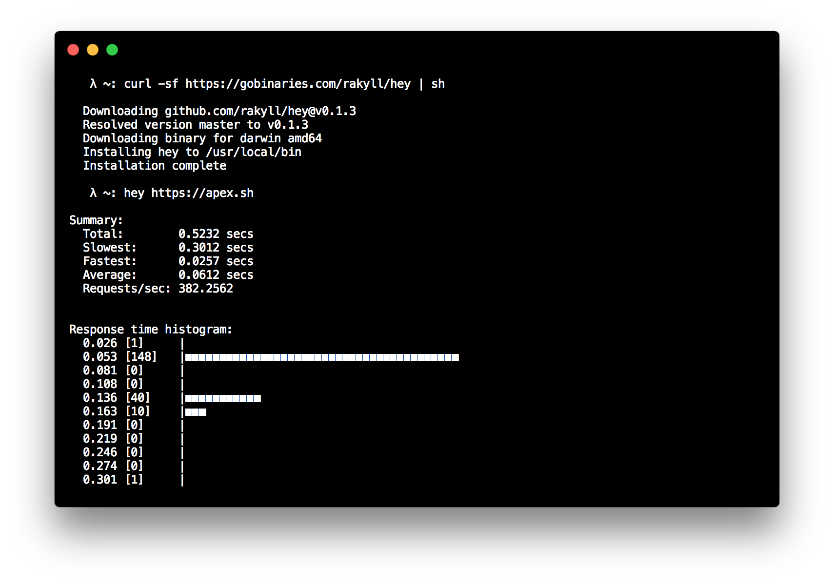 On-demand Go binary example