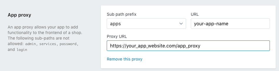 Creating an App Proxy