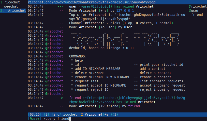 ricochet-irc screenshot