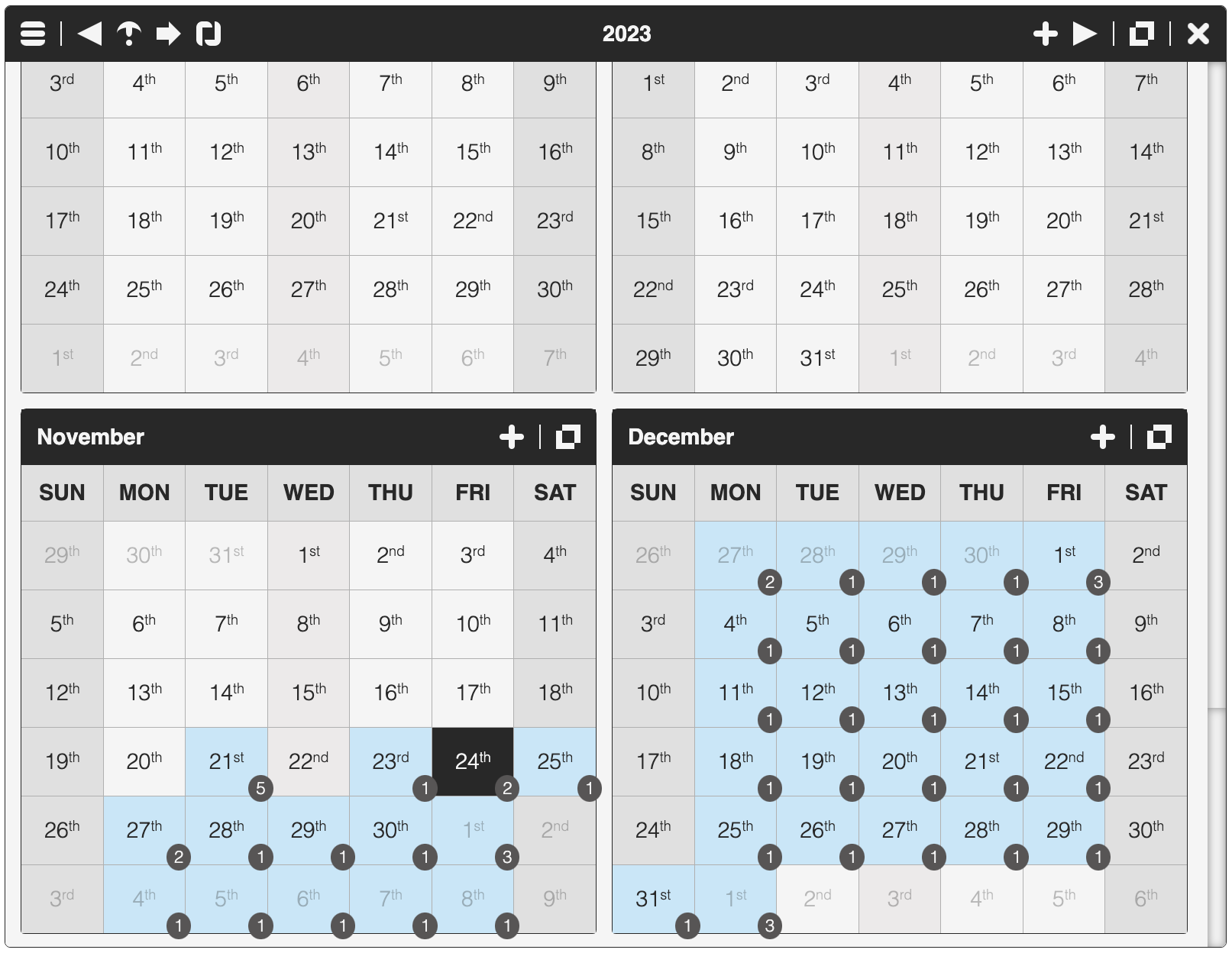 CalendarJs - Full Year