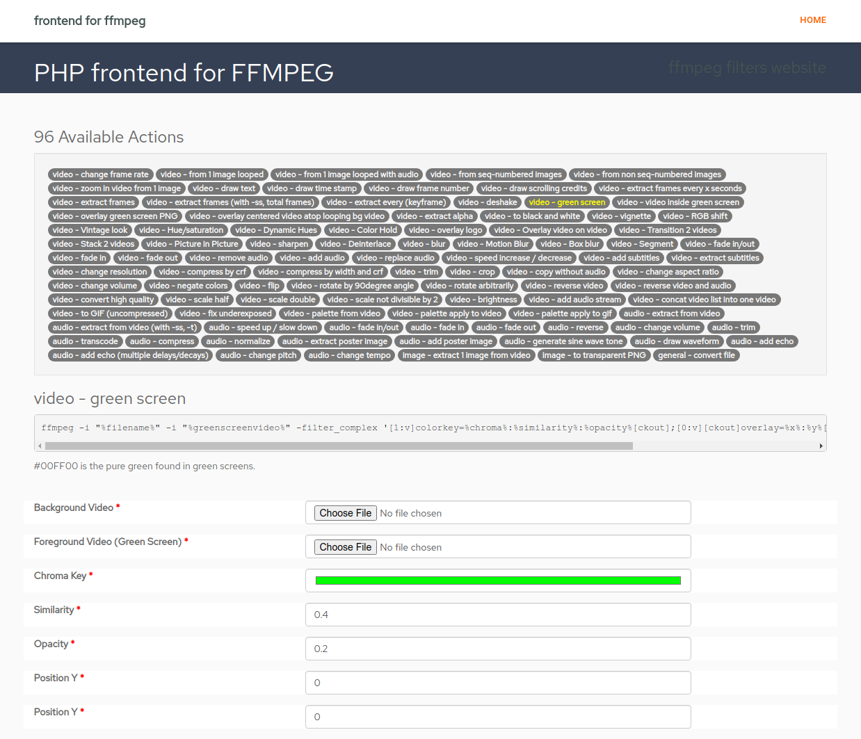 frontend for ffmpeg