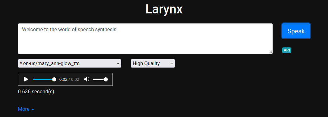Larynx screenshot