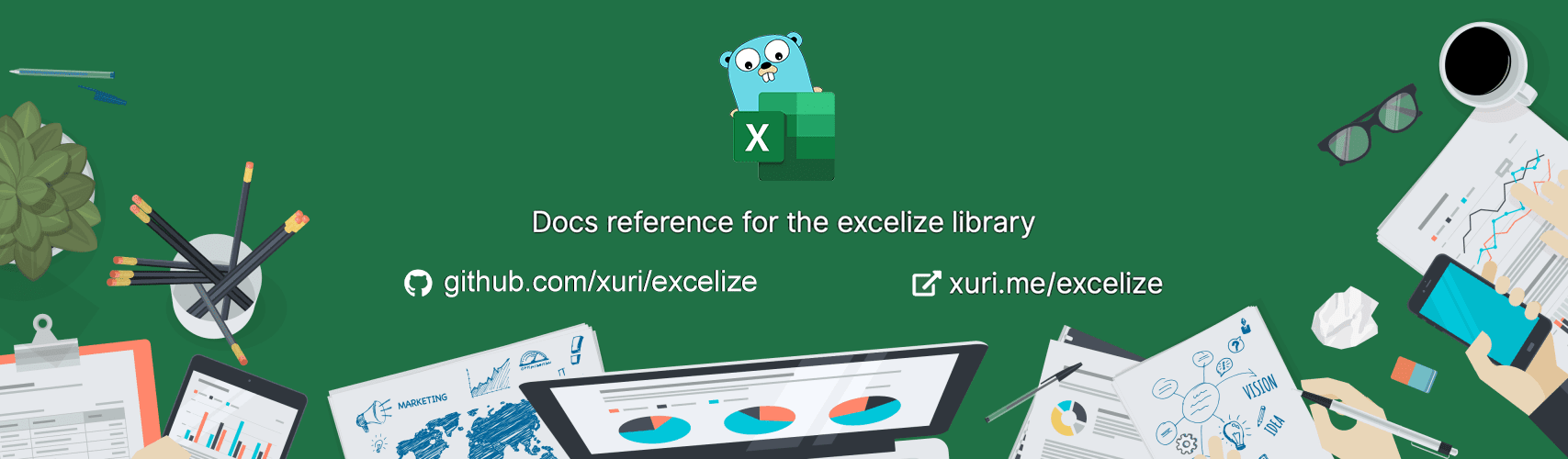 Docs reference for the excelize library