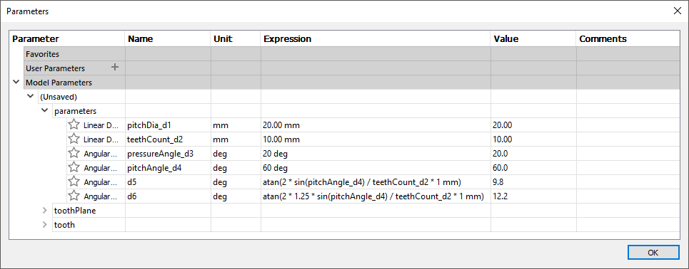 Parameters