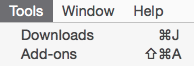 Tools→Add-ons