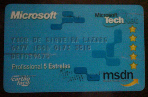 MSDN 5 Star Professional Card