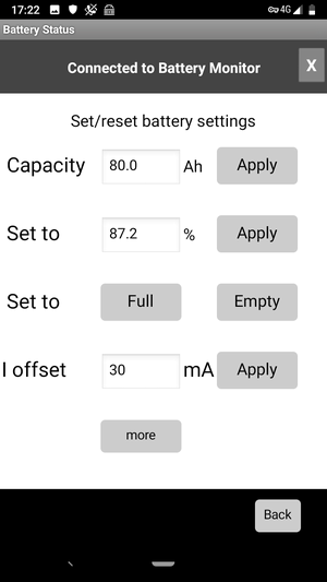 Battery Monitor APP settings