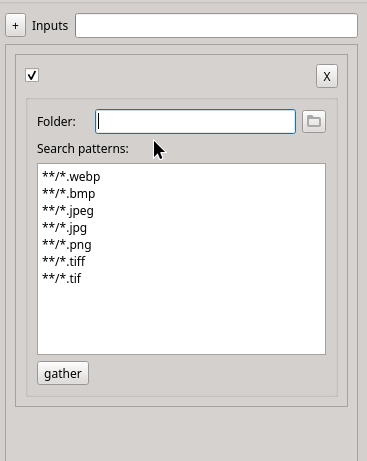 dataset creator inputs window