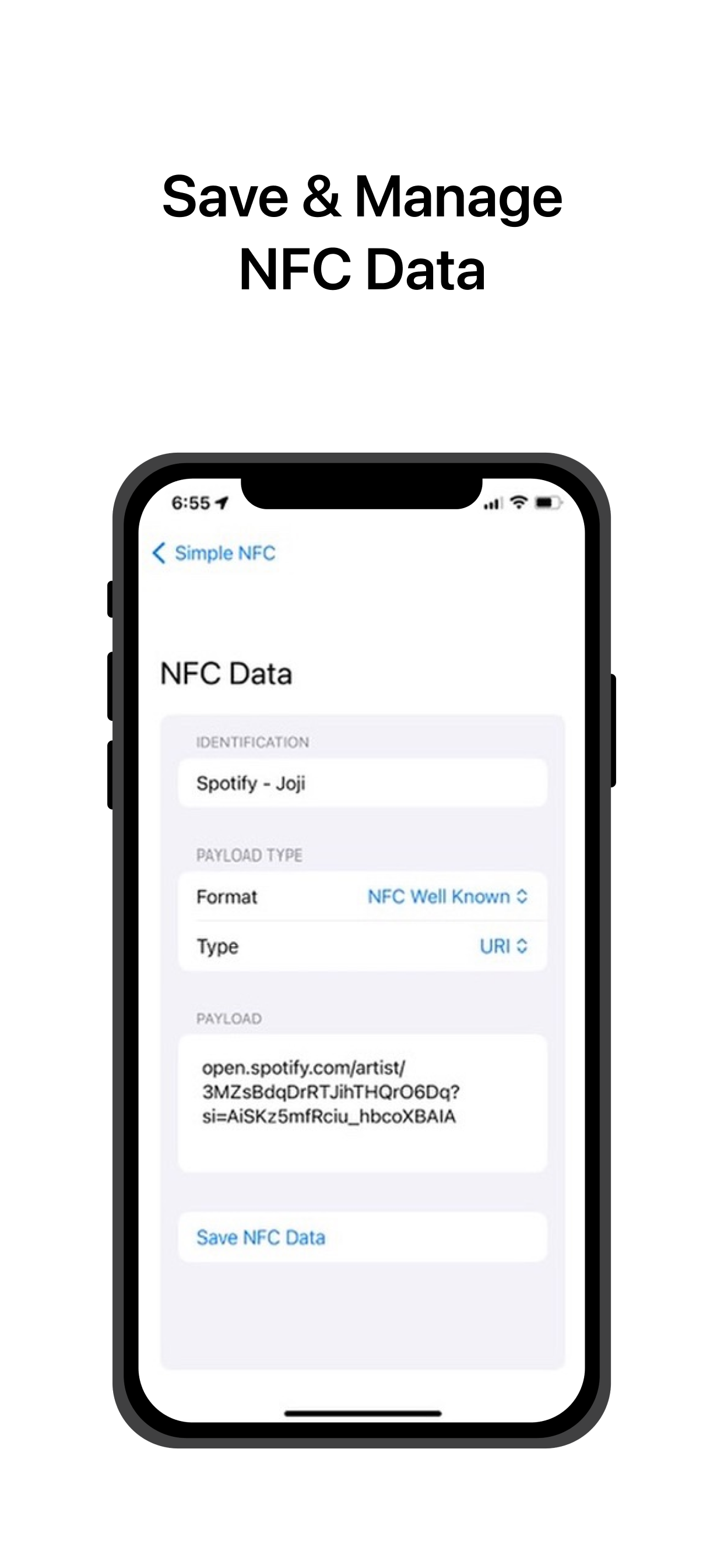 Save & Manage NFC Data