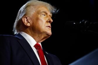 Donald Trump speaks during an election night event at the Palm Beach Convention Center on November 06, 2024 in West Palm Beach, Florida.