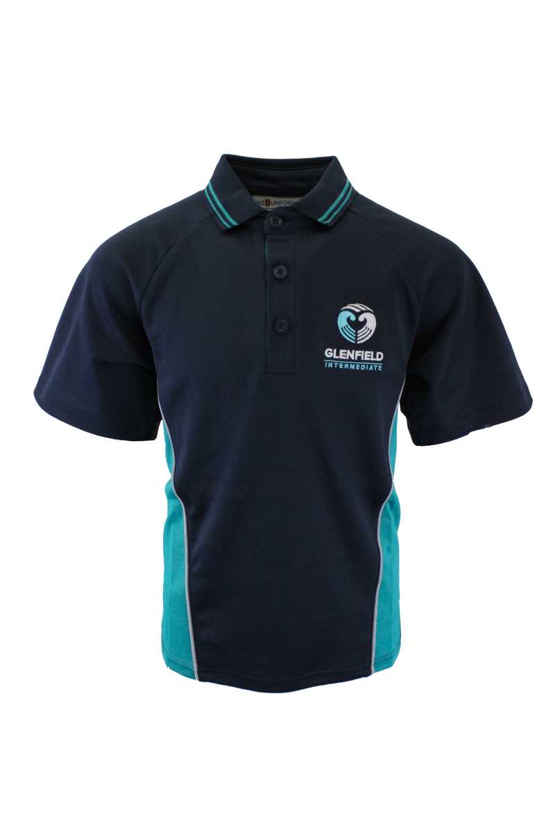 Glenfield Intermediate SS Polo Navy/Teal