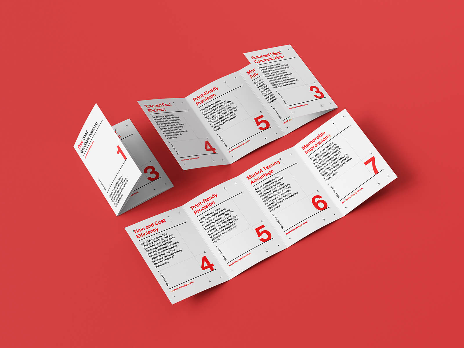 5 Free Accordion 4-Fold Brochure Mockup PSD Files - Good Mockups