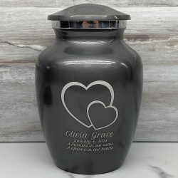 Customer Gallery - Loving Hearts Sharing Urn - Gunmetal Gray