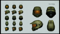 Concept art of John's helmet for Halo Infinite.