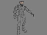 A wireframe render of the Mark VI armor in Halo 2.