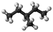 Ball and stick model of 3-methylpentane