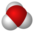 Ball-and-stick model of the hydronium cation