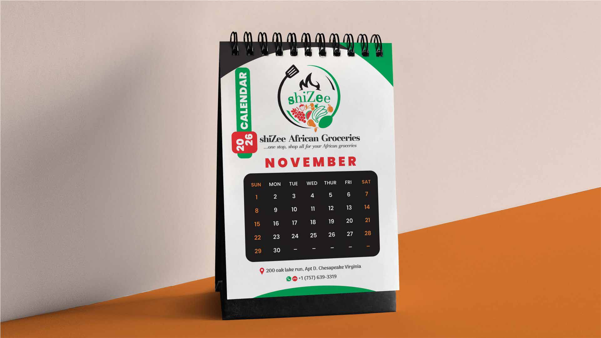 Portrait Table Calendar 2022 Printing and Design in Lagos Nigeria