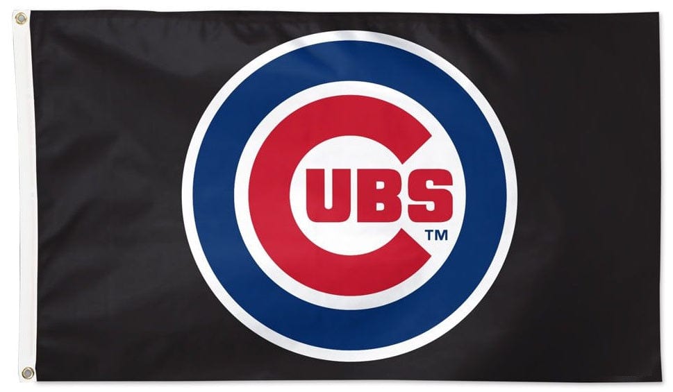 Chicago Cubs Flag 3x5 Logo Black heartlandflags