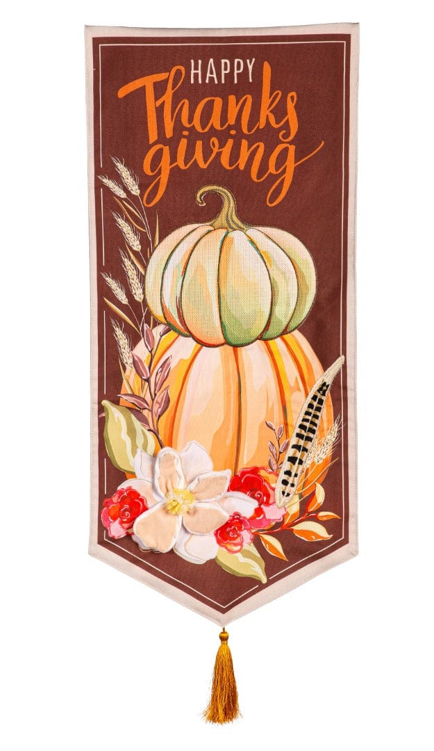 Happy Thanksgiving Long Garden Flag 2 Sided XL heartlandflags