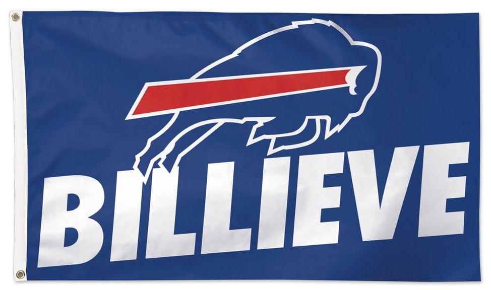 Buffalo Bills Flag 3x5 Billieve Logo Slogan heartlandflags