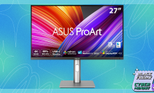 ASUS ProArt 27” on a blue gradient black friday background