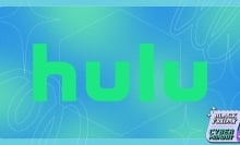 Hulu logo on blue Black Friday background