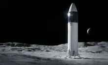 Starship landing on the moon