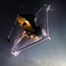 An artist's conception of the James Webb Space Telescope orbiting 1 million miles from Earth.