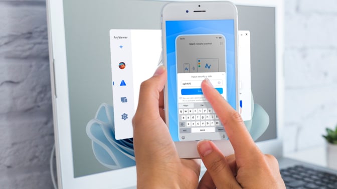 AnyViewer app on phone