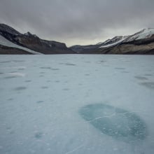 Cryoconites on a glacier on Earth