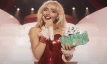 Sabrina Carpenter in a still from her Netflix Christmas special.