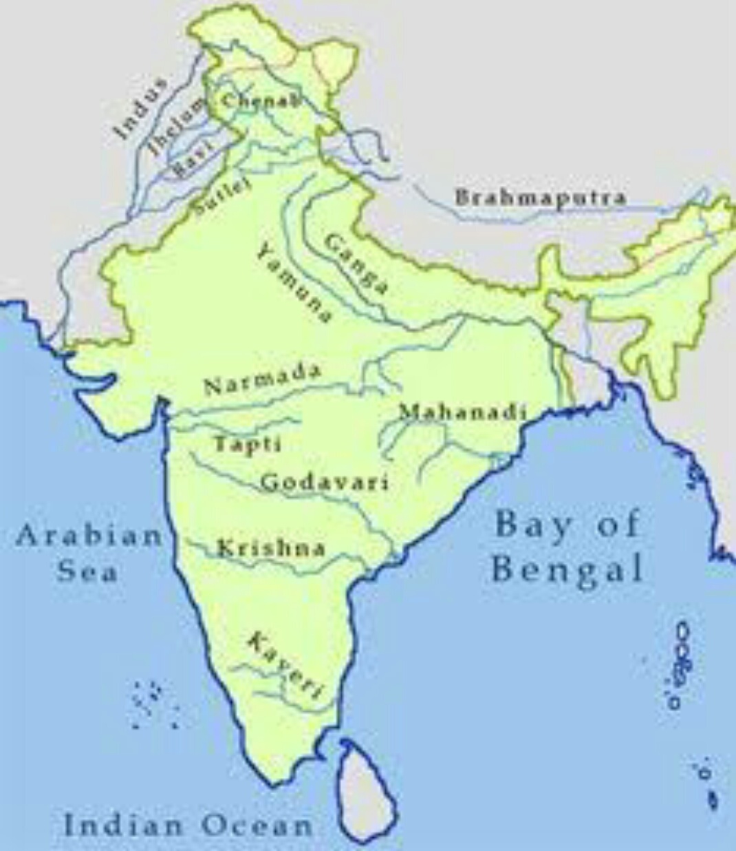 Blank Map Of India With Rivers