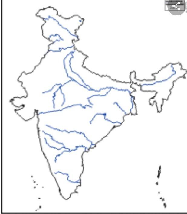 Blank Map Of India With Rivers